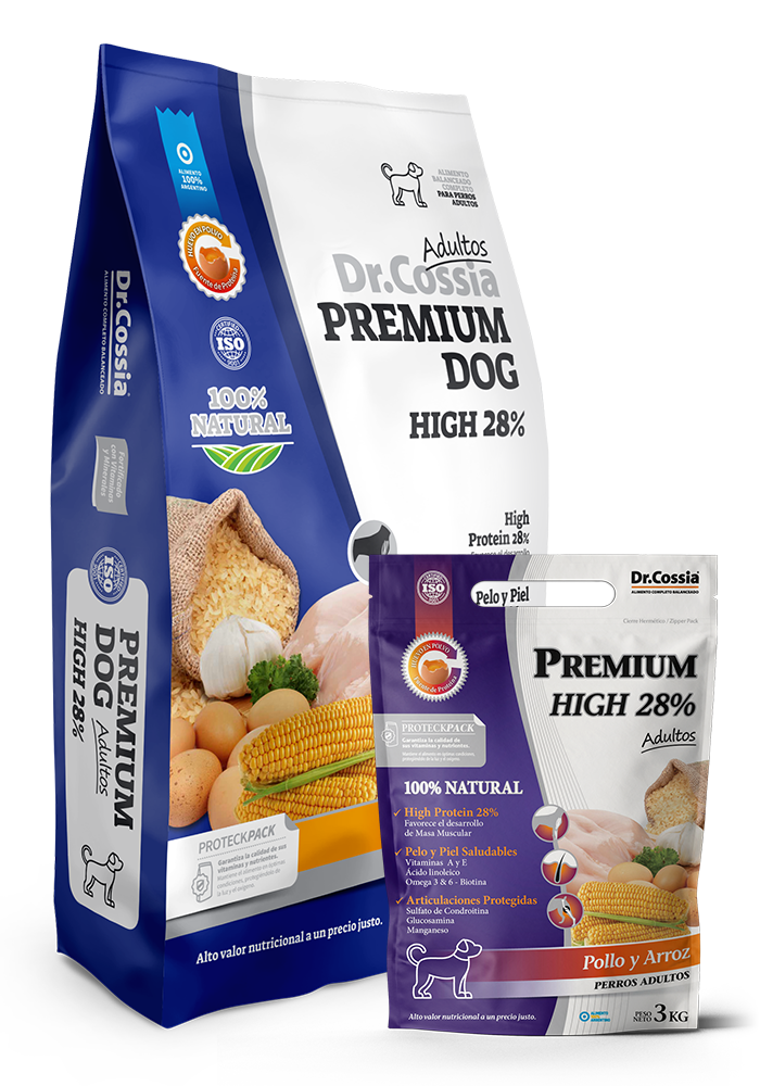 Bolsa de Dr. Cossia Premium ADULTO 15kg para cachorros. Alimento balanceado Rosario. Envío a domicilio